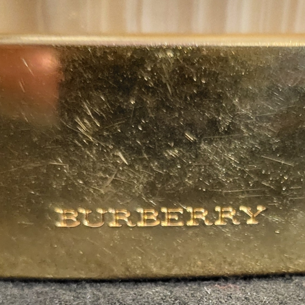 Vintage Burberry Gold Tone Brass Belt Buckle Made in Italy - Authentic - Picture 2 of 5